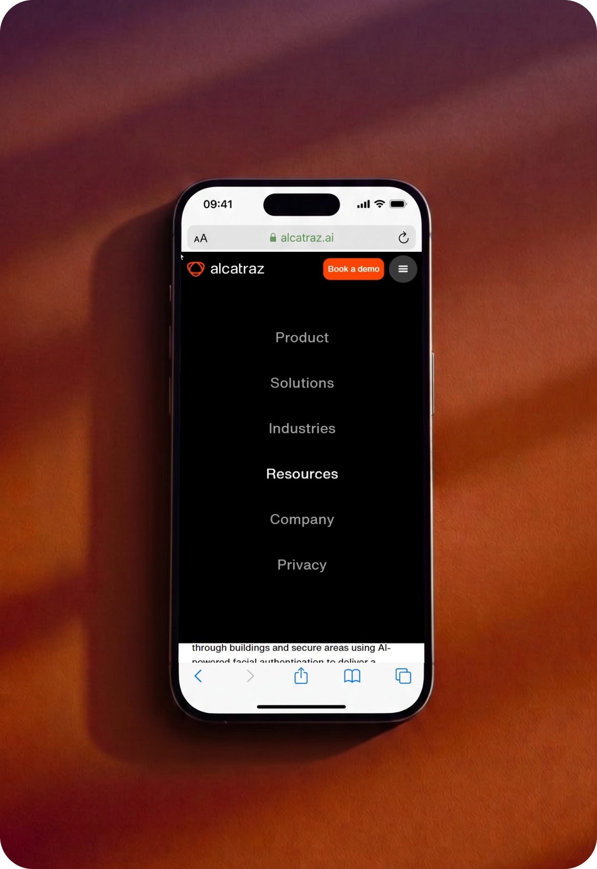 Alcatraz mobile navigation on a phone