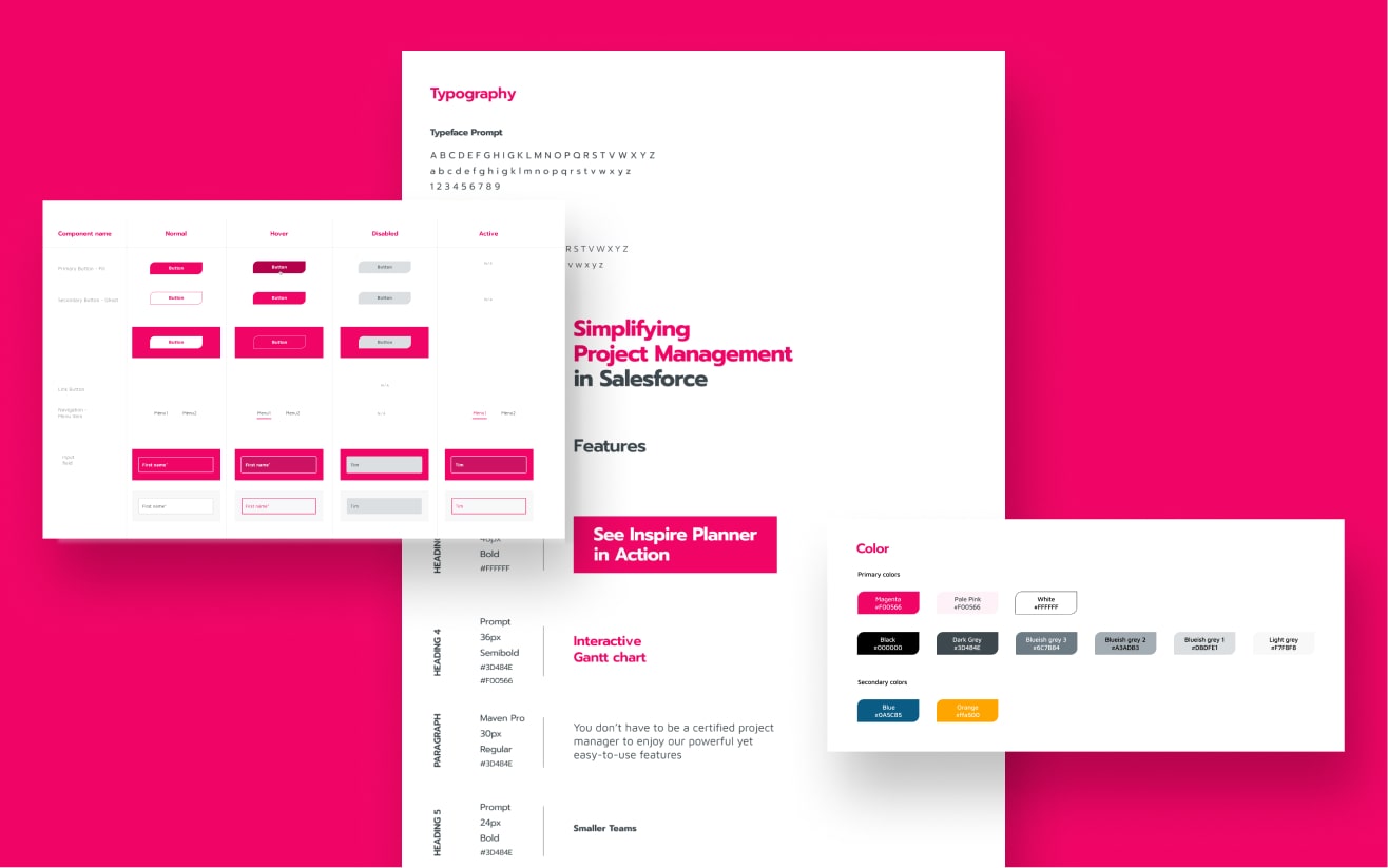 Inspire Planner final screens