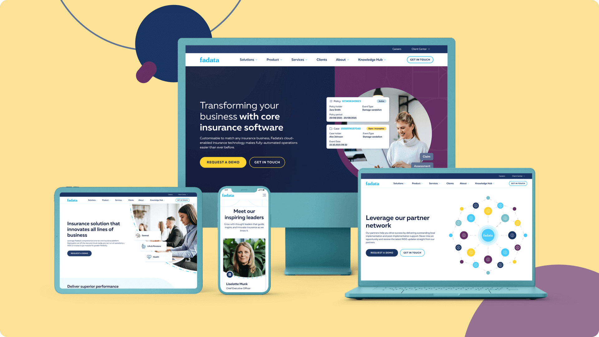 Fadata website after redesign