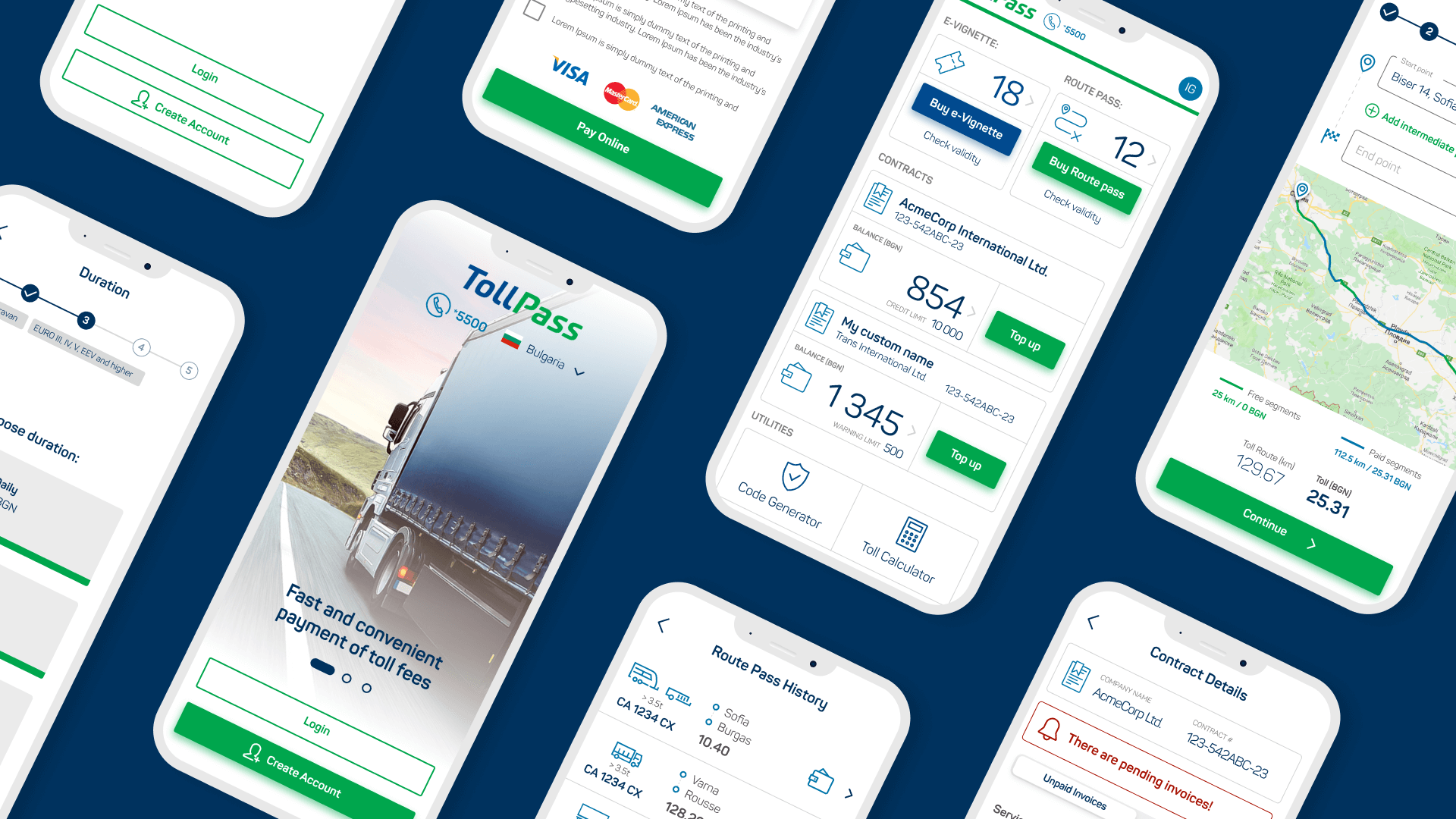 TollPass desktop and mobile layout